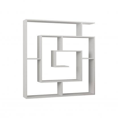Labirent Modern Bookcase Display Unit White 129cm High - Image 3
