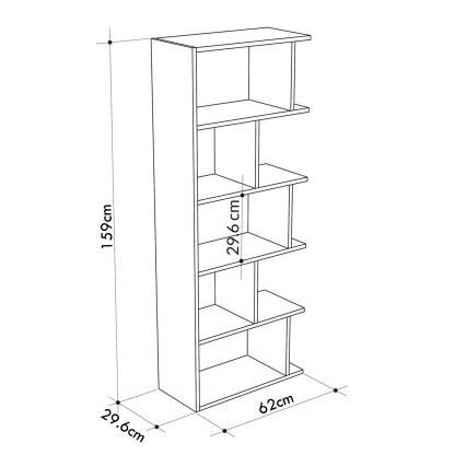 Tapi Modern Bookcase Display Unit Anthracite Grey Tall 159cm - Image 2