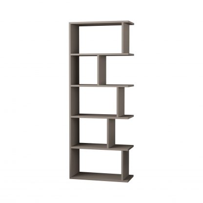 Tapi Modern Bookcase Display Unit Mocha Grey Tall 159cm - Image 3