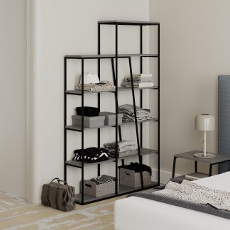 Pal Modern Bookcase Display Unit Anthracite Grey Tall 178cm
