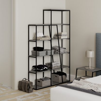 Pal Modern Bookcase Display Unit Anthracite Grey Tall 178cm
