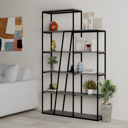 Pal Modern Bookcase Display Unit Anthracite Grey Tall 178cm - Image 12
