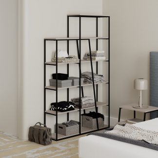Pal Modern Bookcase Display Unit Mocha Grey Tall 178cm