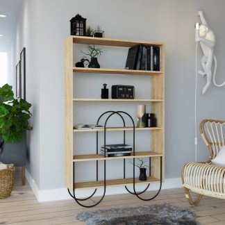 Norfolk Modern Bookcase Display Unit Natural Oak Effect Tall 159.1cm