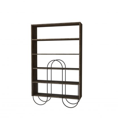 Norfolk Modern Bookcase Display Unit Dark Coffee Oak Effect Tall 159.1cm - Image 3