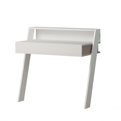 Cowork Modern Desk White Wall Mounted With Drawer 94cm Wide - Image 3