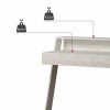 Cowork Modern Desk Ancient White Wall Mounted With Drawer 94cm Wide - Image 7
