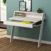 Cowork Modern Desk Ancient White Wall Mounted With Drawer 94cm Wide - Image 4