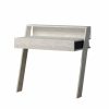 Cowork Modern Desk Ancient White Wall Mounted With Drawer 94cm Wide - Image 3