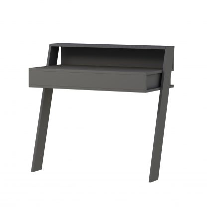 Cowork Modern Desk Anthracite Grey Wall Mounted With Drawer 94cm Wide - Image 3