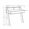 Cowork Modern Desk Ancient White Wall Mounted With Drawer 94cm Wide - Image 2