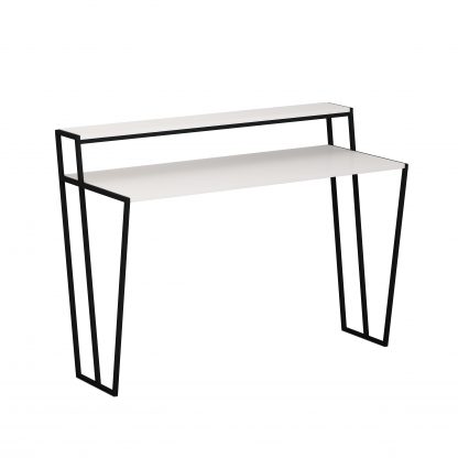 Pal Modern Study Desk White With Monitor Stand 124cm Wide - Image 3