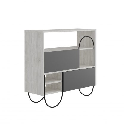 Norfolk Shoe Cabinet Ancient White Anthracite Grey - Image 3