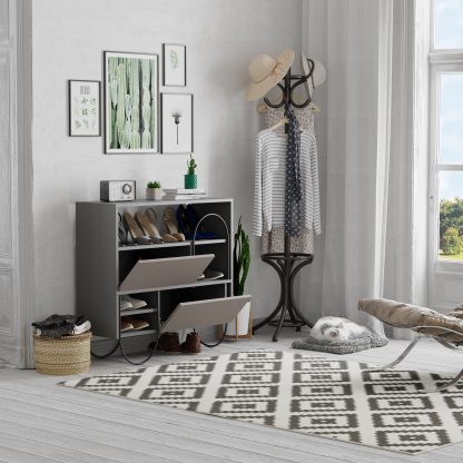 Norfolk Shoe Cabinet Anthracite Grey Mocha Grey - Image 4