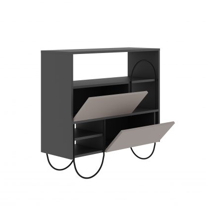 Norfolk Shoe Cabinet Anthracite Grey Mocha Grey - Image 5