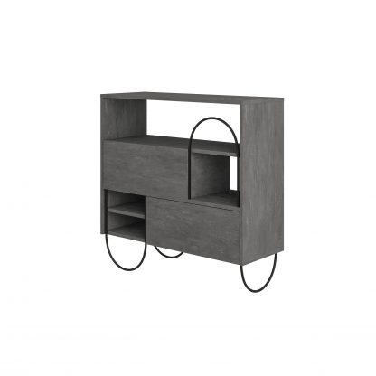 Norfolk Shoe Cabinet Retro Grey - Image 3