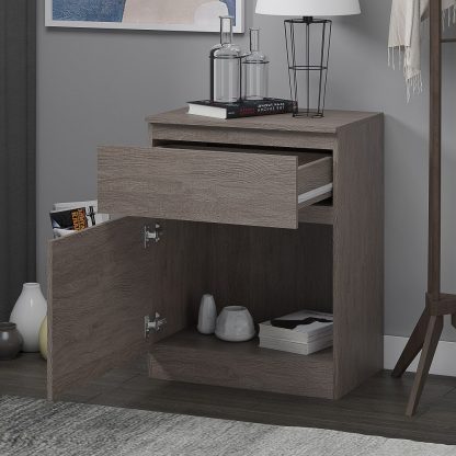 FWStyle Stora 1 Door 1 Drawer Multi-Storage Unit - Rustic Oak - Image 6