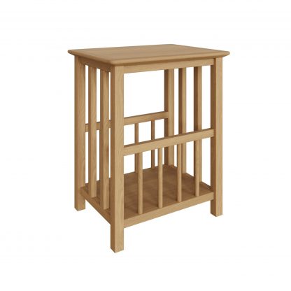 Taberno Oak Magazine Rack Turntable Stand Natural Oak - Image 4