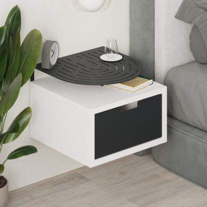 Modern Oslo Nightstand  Bedside Table with Drawer White - Image 7