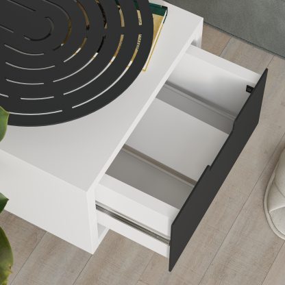 Modern Oslo Nightstand  Bedside Table with Drawer White - Image 5