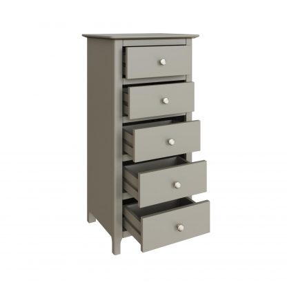 Palma 5 Drawer Chest of Drawers Pale Grey - Image 4