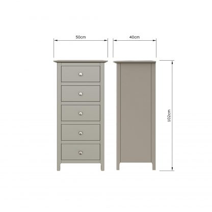 Palma 5 Drawer Chest of Drawers Pale Grey - Image 2