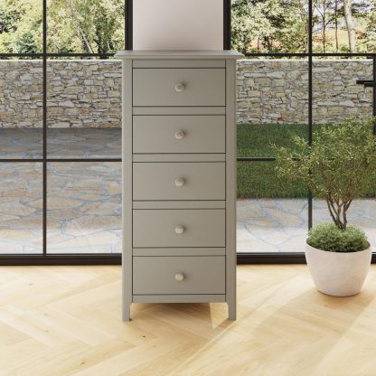 Palma 5 Drawer Chest of Drawers Pale Grey