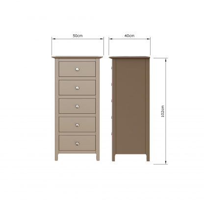 Palma 5 Drawer Chest of Drawers Putty - Image 2