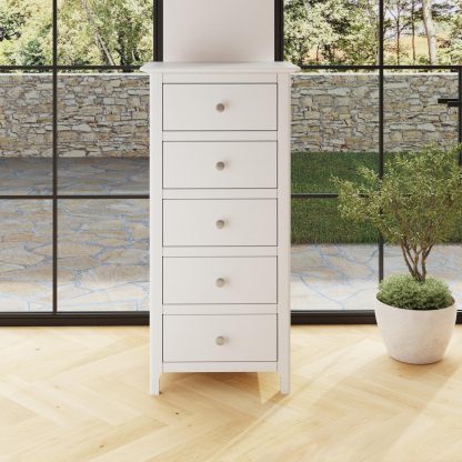 Palma 5 Drawer Chest of Drawers Pure White