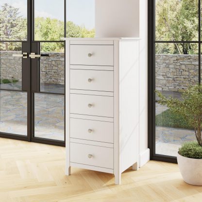 Palma 5 Drawer Chest of Drawers Pure White - Image 3