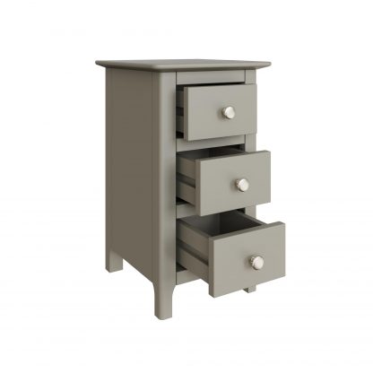 Palma 3 Drawer Bedside Cabinet Pale Grey - Image 4