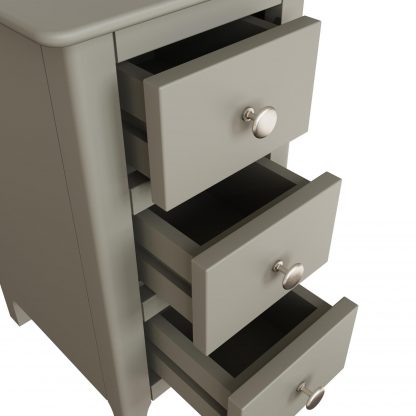 Palma 3 Drawer Bedside Cabinet Pale Grey - Image 7