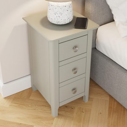 Palma 3 Drawer Bedside Cabinet Pale Grey - Image 10