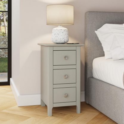 Palma 3 Drawer Bedside Cabinet Pale Grey - Image 3