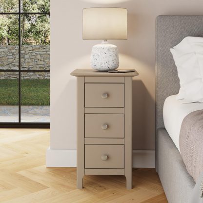 Palma 3 Drawer Bedside Cabinet Putty