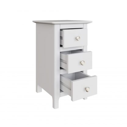 Palma 3 Drawer Bedside Cabinet Pure White - Image 4