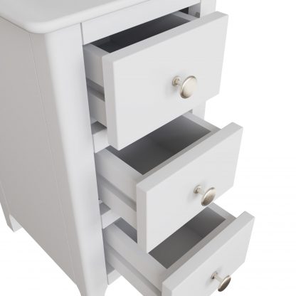 Palma 3 Drawer Bedside Cabinet Pure White - Image 7