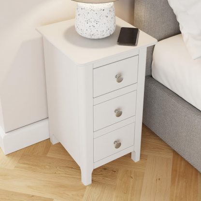 Palma 3 Drawer Bedside Cabinet Pure White - Image 10