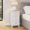 Palma 3 Drawer Bedside Cabinet Pure White - Image 2