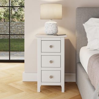 Palma 3 Drawer Bedside Cabinet Pure White
