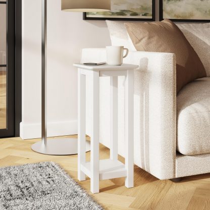 Palma Side Table Plant Stand Pure White - Image 3