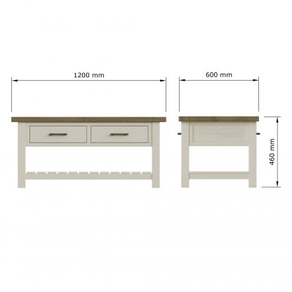 Purbeck Truffle 2 Drawer Coffee Table - Image 9