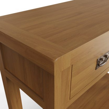 Robus Solid Oak Console Table 2 Drawer - Image 6