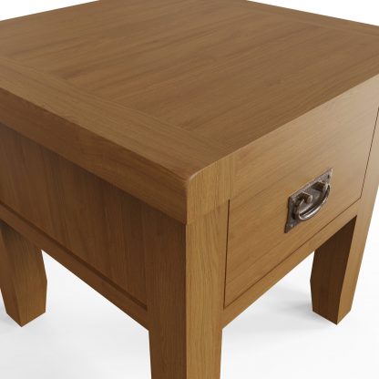 Robus Solid Oak 1 Drawer End Side Table Fully Assembled - Image 6