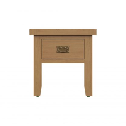 Robus Solid Oak 1 Drawer End Side Table Fully Assembled - Image 7