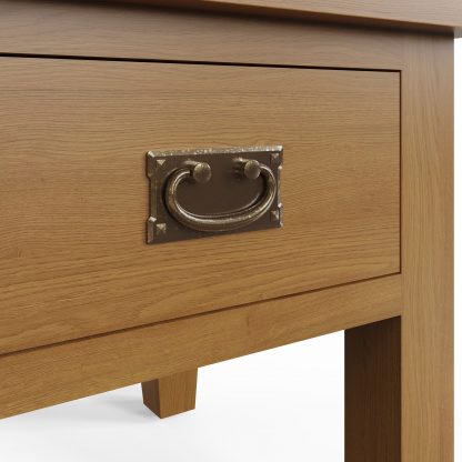 Robus Solid Oak 1 Drawer End Side Table Fully Assembled - Image 5