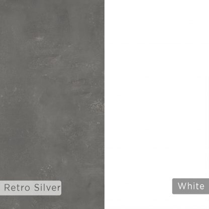 Luton Modern Desk White Retro Grey 120cm Wide - Image 6