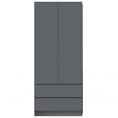 FWStyle Stora 2 Door 2 Drawer Combination Wardrobe - Matt Dark Grey - Image 4