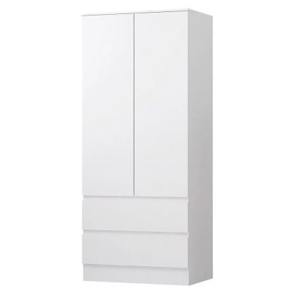 FWStyle Stora 2 Door 2 Drawer Combination Wardrobe - Matt White - Image 4