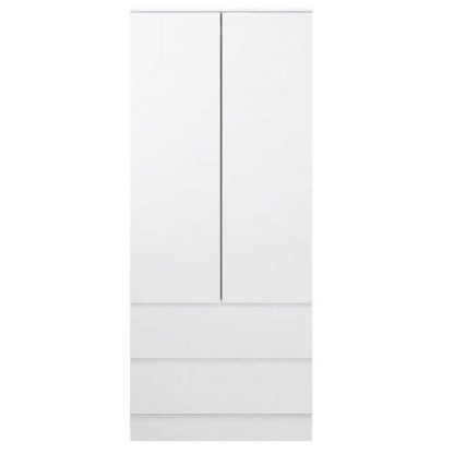 FWStyle Stora 2 Door 2 Drawer Combination Wardrobe - Matt White - Image 5